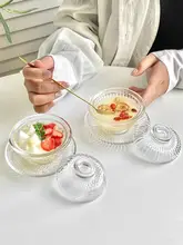 透明なスイーツボウル【クリスタルガラス・フタ付き・極上の柔らかさ】