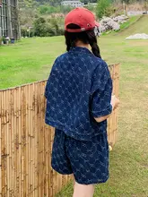 デニムジャケット＆ショートパンツ【薄手・女性用・トレンドスタイル】（セットアップ対応）