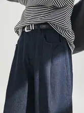 デニムパンツ メンズ ストレート ワイド ステッチデザイン ウォッシュ加工 インディゴ アメカジ ヴィンテージ 春秋「WASSUP」