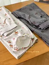 個性的なプリントデザインのパンツ【ウエストゴム・裾ドローストリング】
