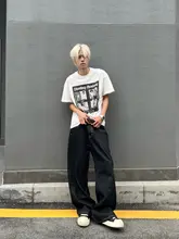 デニムパンツ ユニセックス アメカジ ヴィンテージ ブラック ワイドストレート ルーズ 着回し「DHSS」