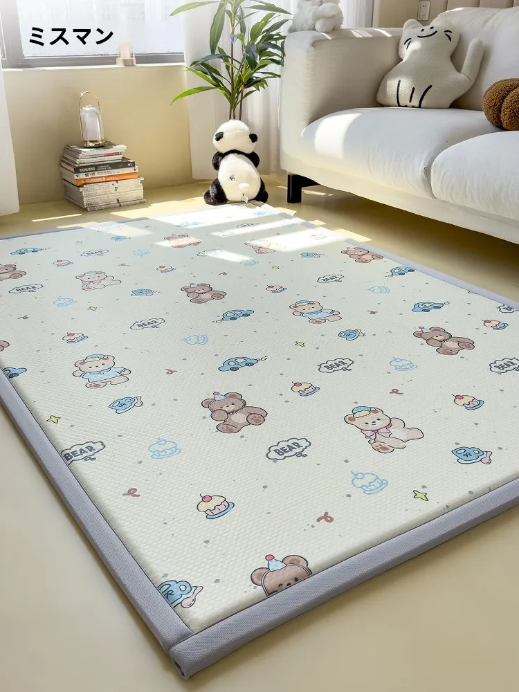 かわいいデザインの厚手マットレス【畳用・カートゥーン】：柔らかさと清涼感を実現する実用性のあるマット