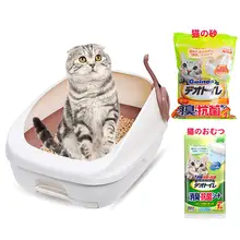 抗菌脱臭機能付き猫用トイレ【ダブルレイヤー・ハーフクローズドデザイン・大サイズ】