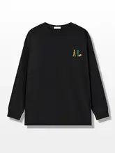 アメリカンストリートスタイルのレトロプリント長袖Tシャツ【秋冬用・コットン100%・重厚感あり】