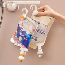 浴室用コンディショナーとシャンプーの取り替え容器【プレス式・吊るし式フック付き】