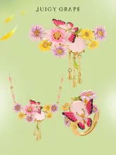 ジュエリー モネの庭シリーズ アクセサリーセット【リング・ネックレス・ブレスレット・イヤリング】（セットアップ対応）