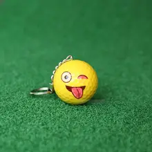 ゴルフボール キーリング付き カラフル表情ボール【ギフト用・6色セット】