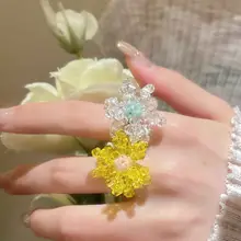 夏用カラフルビーズリング【個性的デザイン・海辺の雰囲気】