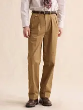 高腰のツータックチノパンツ【メンズ・カジュアル・厚手】