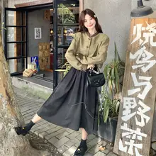 上品なデザインのスーツスタイルワンピース【女性用・春秋適用・セットアップ対応】