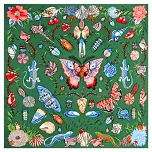 油絵プリントの大判ストール【秋用・シルクタッチ・多用途】