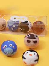 手作りの純羊毛猫形おもちゃボール【静音・猫じゃらし用・楽しさアップ】