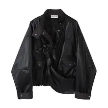 高級感漂うスタンドカラーのレザージャケット【シンプルなデザイン・ブラック】