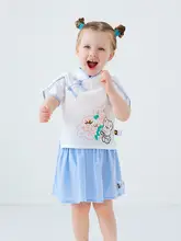 セットアップ キッズ ガールズ 半袖 飾りボタン スカート 漢服 チャイナテイスト 夏