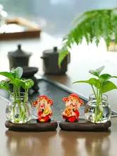 ミニ水耕栽培用花瓶【観葉植物用・デスクインテリア・グリーン】