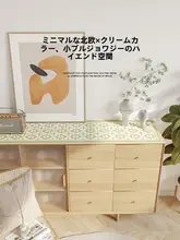 防水カバー付き 北欧スタイルのグリーン革製サイドキャビネットカバー【テーブルクロス・シューキャビネット用】