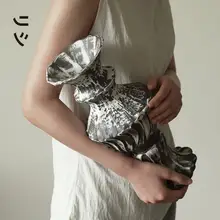 栗石デザインの陶器製花瓶【ヴィンテージ風・アートデコ・インテリア用】