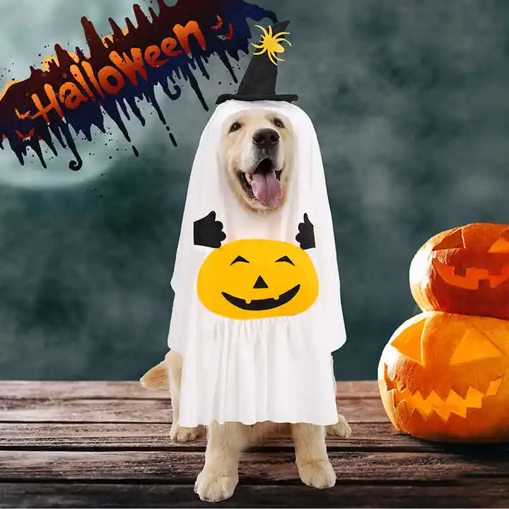 ハロウィン用犬用コスチューム【パンプキン＆ゴーストデザイン・写真撮影用】（セットアップ対応）