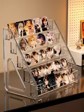 アクリル製 デスクトップ階段式展示スタンド【カード用・収納ボックス・マルチカラー】