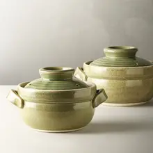 ミニ土鍋 陶器 ヴィンテージ 直火用 家庭用 煮込み スープ お粥 炊き込みご飯
