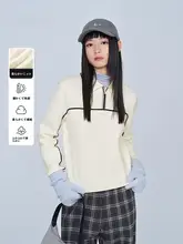 トリコロールストライプデザインのポロニットセーター【冬用・翻領】