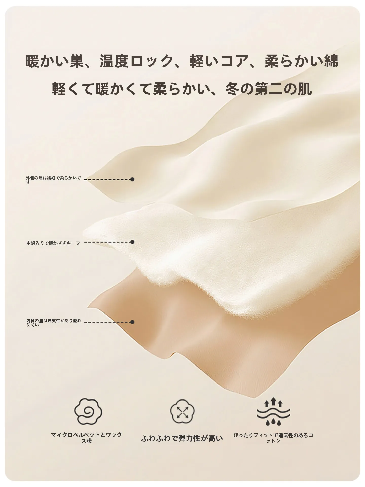 暖かく柔らかなコットン製ベビーセット：春秋冬用の保温インナー選びの実証