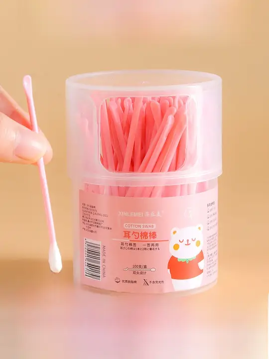 100本入り 二合一耳かき綿棒【大人用・耳掃除とメイク用・クリーニング】