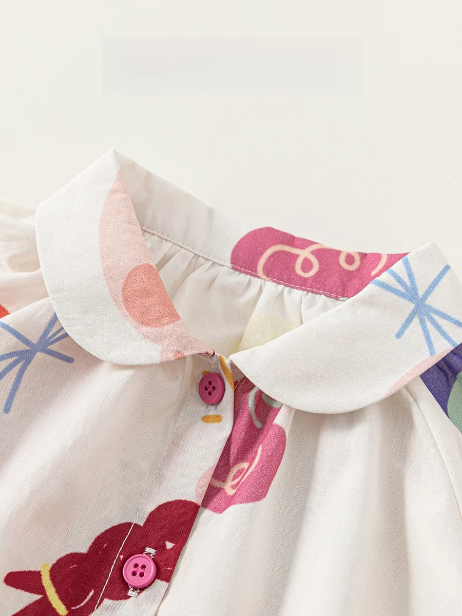 夏用レトロガーリースタイルの子供用ドレス：明るい色の服としての実用性とシーン別適用