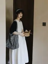 夏用・ふんわりフレンチスリーブワンピース【フィット・文芸風・ビンテージスタイル】（セットアップ対応  ）