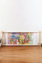クロスステッチツール 小型調節可能な木製刺繍架 簡易刺繍 30.5*83.5cm