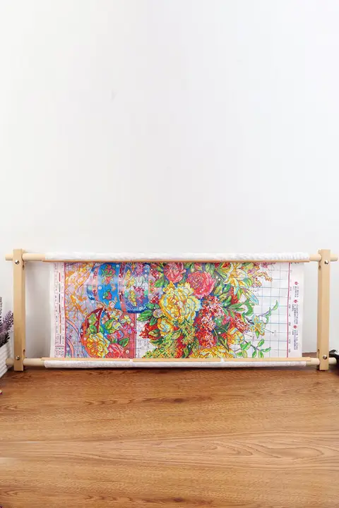 クロスステッチツール 小型調節可能な木製刺繍架 簡易刺繍 30.5*83.5cm
