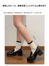 レトロデザイン ラウンドトゥ ローファー風 厚底ダークブラウンシューズ【春用・フレンチスタイル・太ヒール】