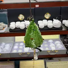 手作りガラス製クリスマスツリーの車用オーナメント【クリスマス装飾・男女兼用・雰囲気ギフト】