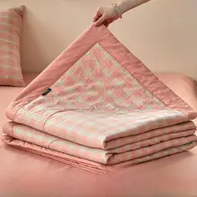 天然素材使用の夏用掛け布団【全棉・水洗い加工・学生寮用】