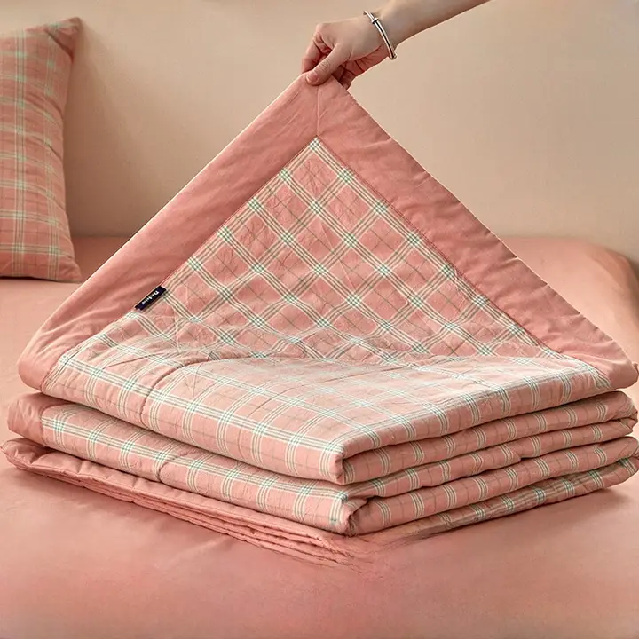 天然素材使用の夏用掛け布団【全棉・水洗い加工・学生寮用】