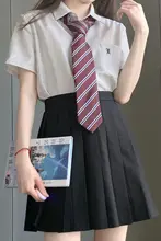 シンプルな無地JK制服 百褶スカート【夏用・ロング丈・紺色・黒・灰色】