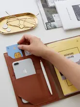 多機能A5ノートカバー【シンプルデザイン・合皮製・書類整理用】