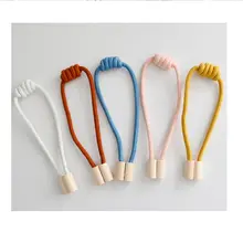 モダン中華スタイルのカーテン用磁気留め具【綿素材・花模様・カラーボール付き】