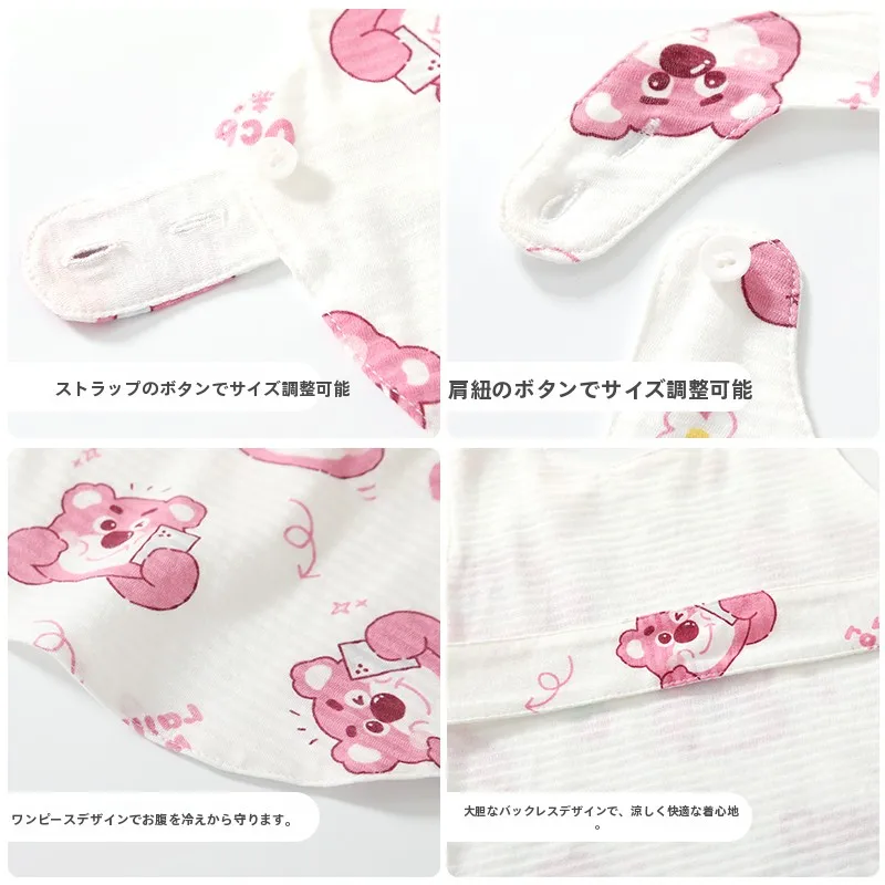 新生児用半背着用肚兜：綿100%の薄手デザインで夏の外出を快適に