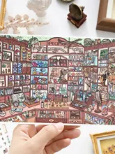 立体小屋のミニチュアシーン用造景シール【位置決めライン付き】