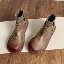 レトロなチェルシーブーツ【厚底・ショート・冬用・マーチンブーツ・ソックス付き】（セットアップ対応）