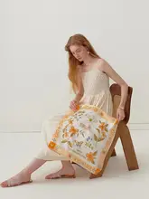 フランス風ヴィンテージシルクスカーフ【秋冬用・万能デザイン】