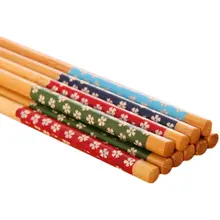 カラフルな日本式家庭用木製箸【天然素材・一人用】