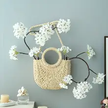 壁掛け 造花 フェイクグリーン ツル付き 白花 リビング 寝室 壁飾り 目隠し インスタ映え