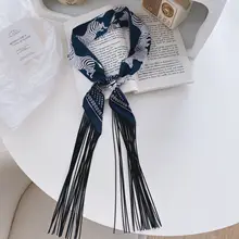 流行のフリンジ付きスカーフ【帽子・ヘアバンド・バッグ飾り用・秋冬向け】