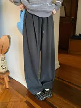 デザインにこだわったウエストゴム付きストレートパンツ【秋冬用・女性用・フレアシルエット】（セットアップ対応）