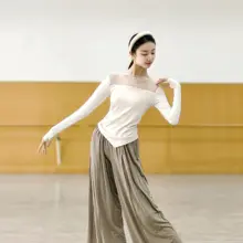 クラシックバレエの練習用長袖トップス【女性用・春夏用・スリムフィット】