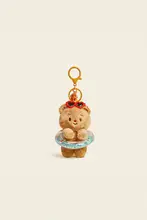 可愛いブラウンクマの毛むくじゃらぬいぐるみ【バッグチャーム・キーホルダー】