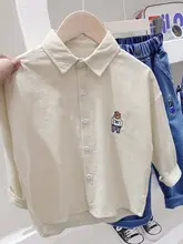 灯芯绒の薄手子供用シャツ【男の子用・長袖・春秋対応・襟付き】