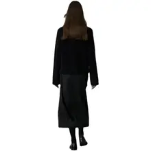 ロウクラシック一枚仕立てのミディ丈スカート【春夏用・ハイウエスト・Aライン・スリム効果】